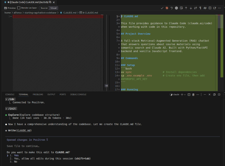 Visualize changes in IDE