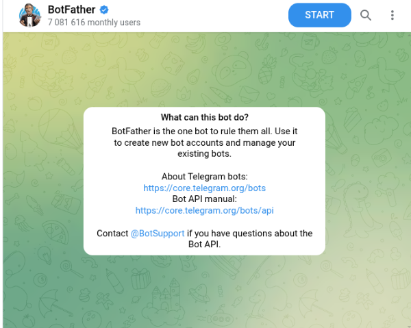 BotFather in Telegram