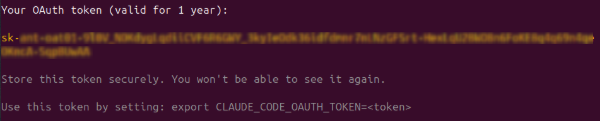OAuth token generated